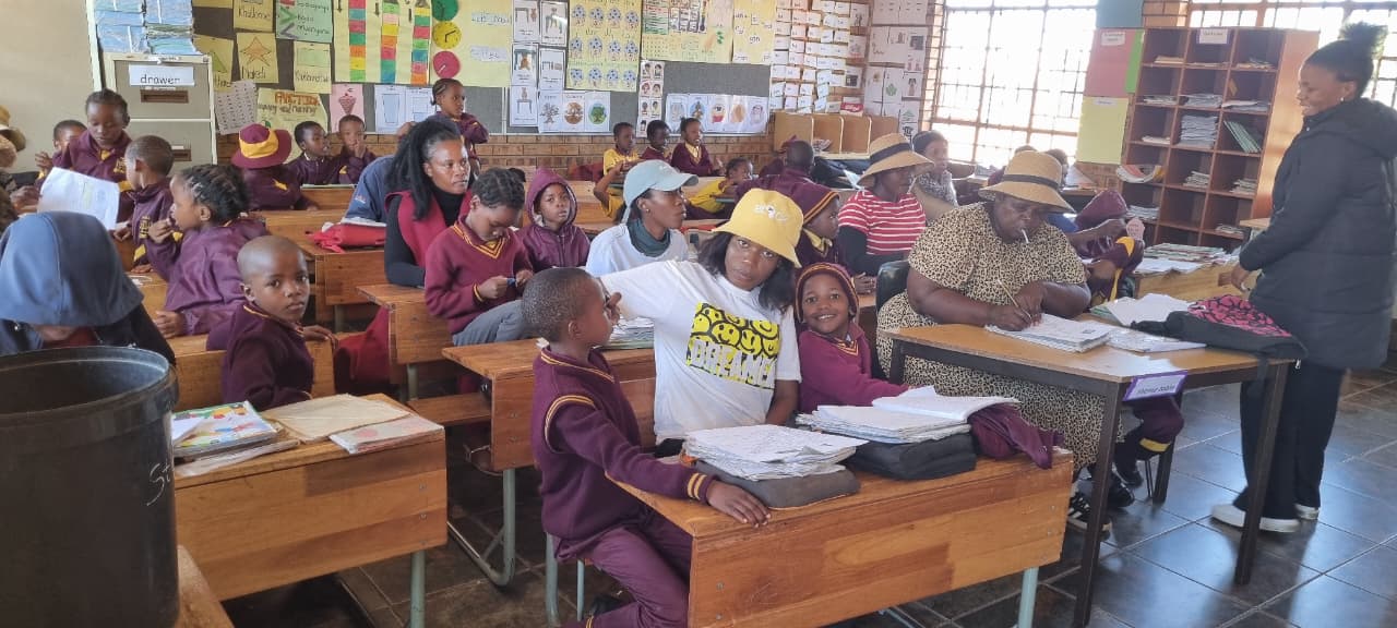 Students at school event